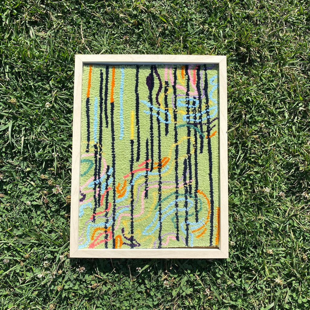 Yeşil Flow Tufted Tablo